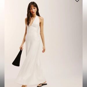 Reformation Delilah Linen Dress in White NWT